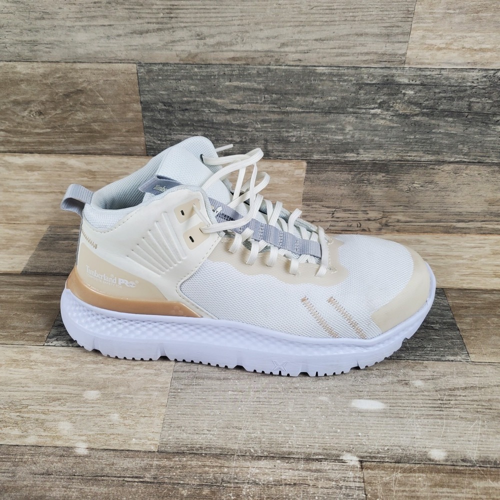 Timberland PRO Setra Mid Womens Work Shoes Sz‎ 8.5 M Safety Toe Tan Champagne